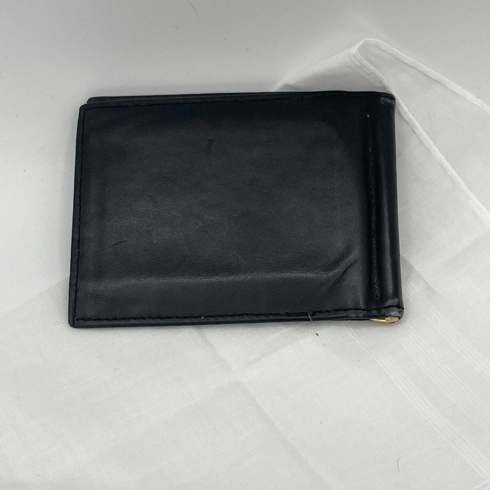 Bosca Leather Mens OS Saddler Money Clip Bifold Wallet *READ